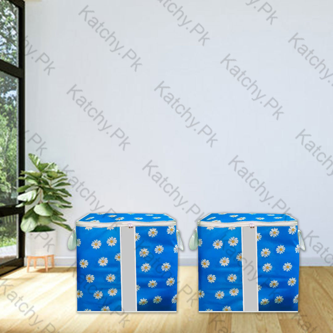 Non Woven Floral Storage Bag - Blue