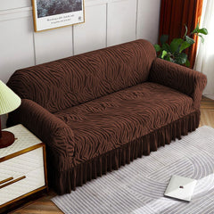 Zebra Velvet Sofa Covers (Dark Brown)