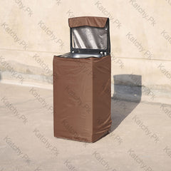 Zip Open Close Waterproof Top Loaded Washing Machine Cover (Brown Color - All Sizes Available)