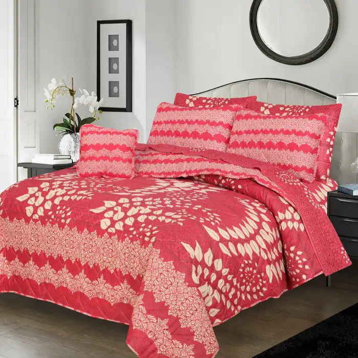 7 Pcs Quilted Comforter Set - Cutie