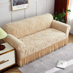 Zebra Velvet Sofa Covers (Beige)