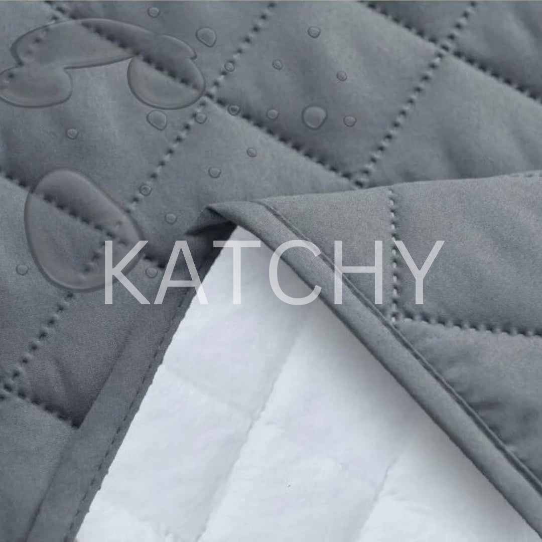 Cotton Quilted Waterproof Mattress Cover - Grey