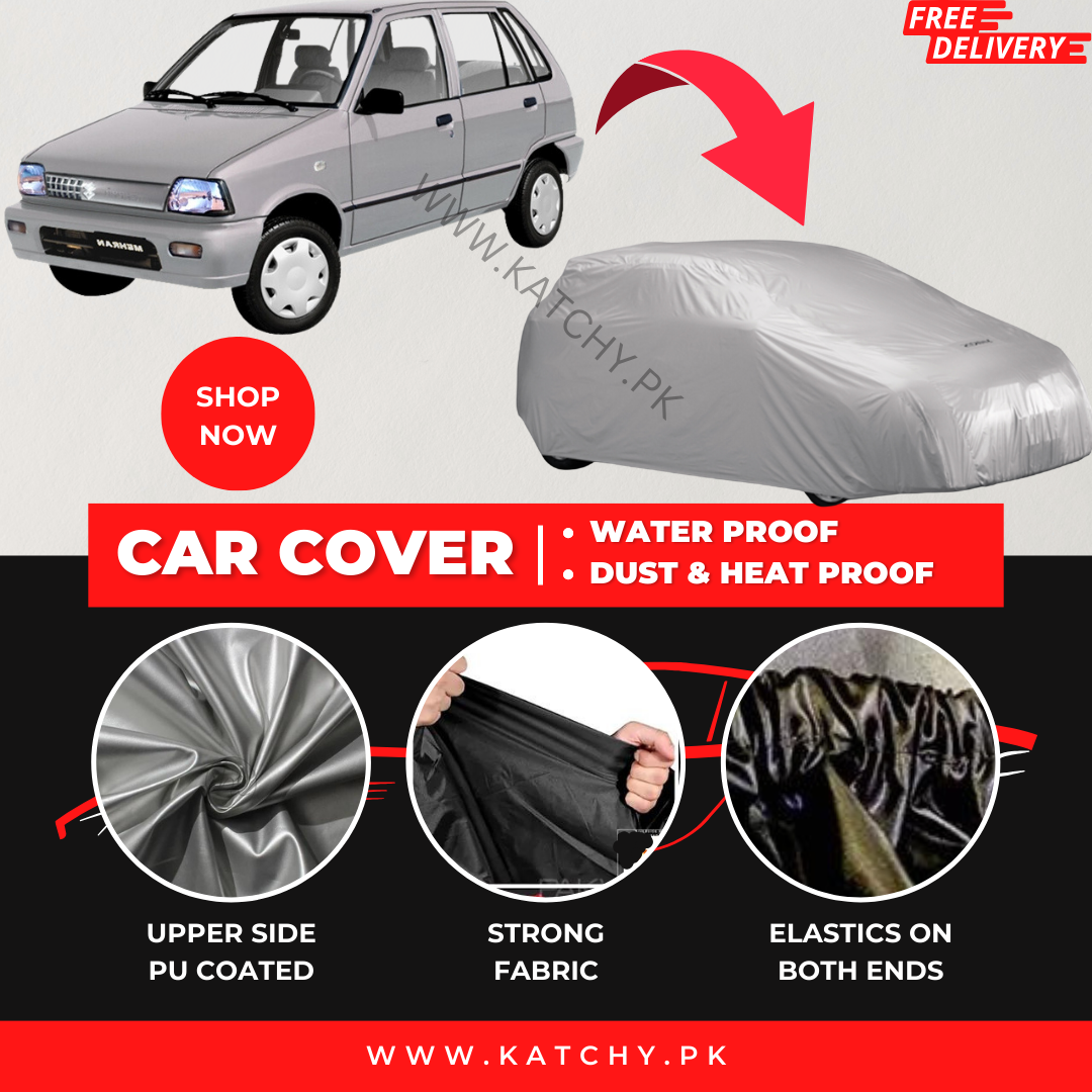 Suzuki Mehran 1988-2019 Car Top Cover - Waterproof & Dustproof Silver Spray Coated + Free Bag