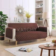 Cotton Quilted Sofa Runner - Sofa Coat (Brown)