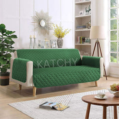 Cotton Quilted Sofa Runner - Sofa Coat (Green)