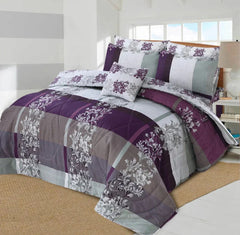 7 Pcs Quilted Comforter Set - Florescent