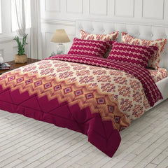 7 Pcs Quilted Comforter Set - Fire