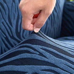 Zebra Velvet Sofa Covers (Blue)