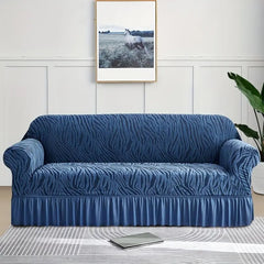 Zebra Velvet Sofa Covers (Blue)