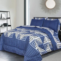 7 Pcs Quilted Comforter Set - Blue Lagoon