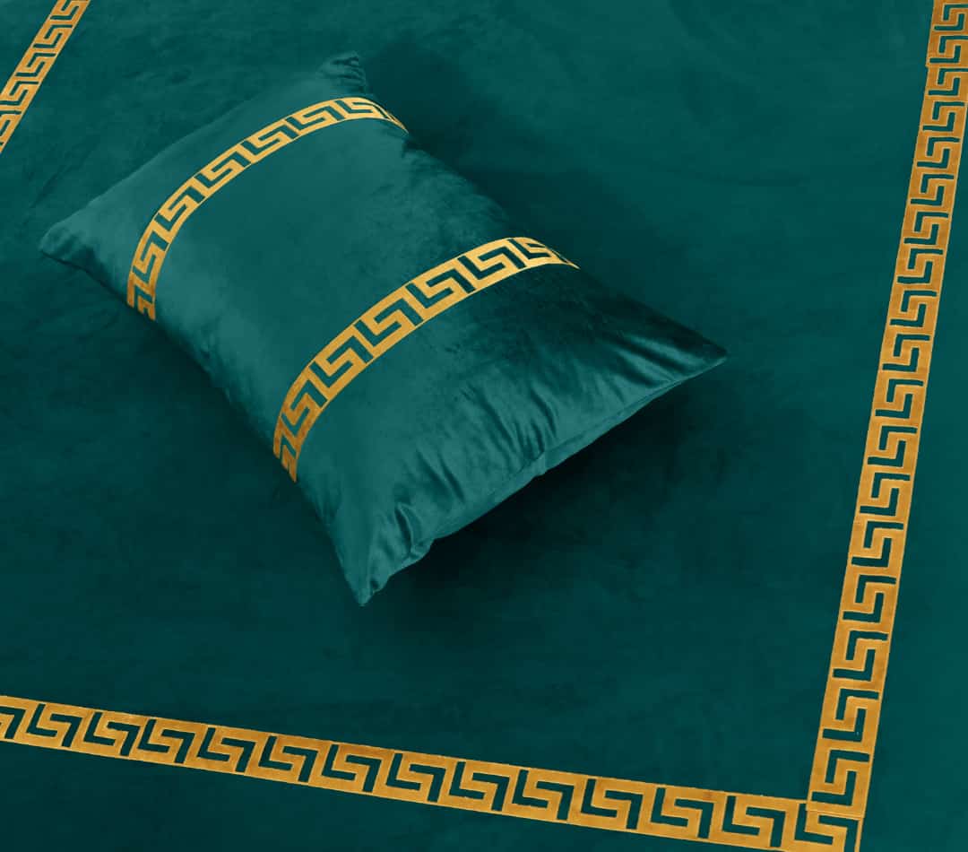 Emboss Velvet Bedsheet Set -  Green