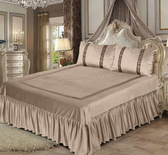 Emboss Velvet Bedsheet Set -  Skin