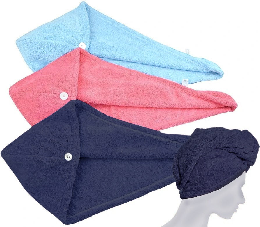 Hair Towel / Hair Drying Towel - Turbie - Quick Absorber - (Navy Blue)