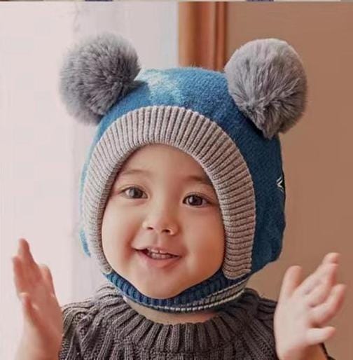 KIDS LUXURY WOOL CAP - BLUE