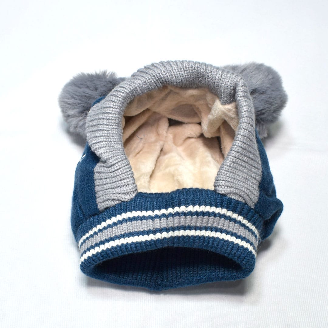 KIDS LUXURY WOOL CAP - BLUE