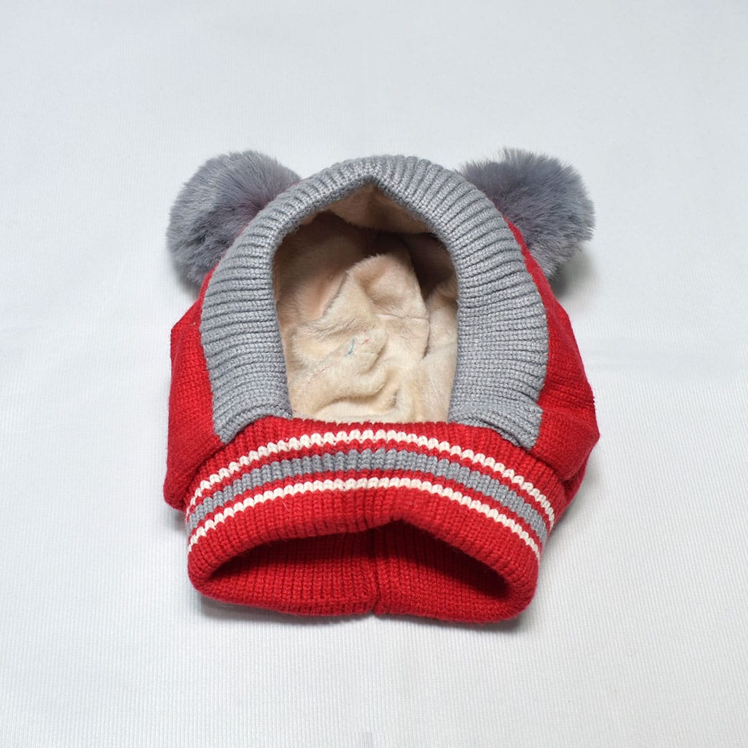 KIDS LUXURY WOOL CAP - MAROON