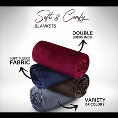 Double Bed Soft Fleece Blankets (Brown)