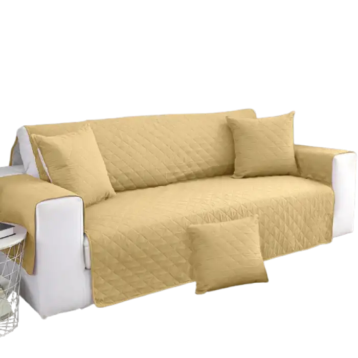 Cotton Quilted Sofa Runner - Coat (Beige)