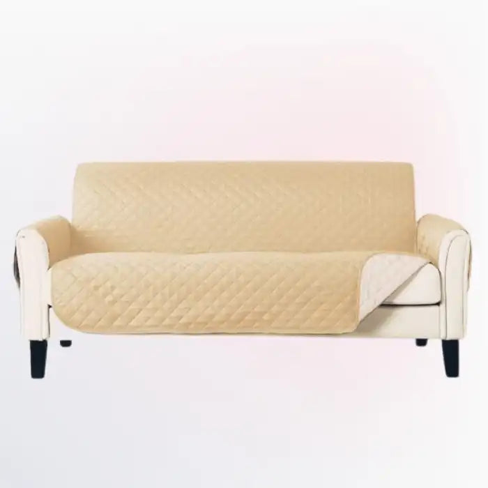 Cotton Quilted Sofa Runner - Coat (Beige)