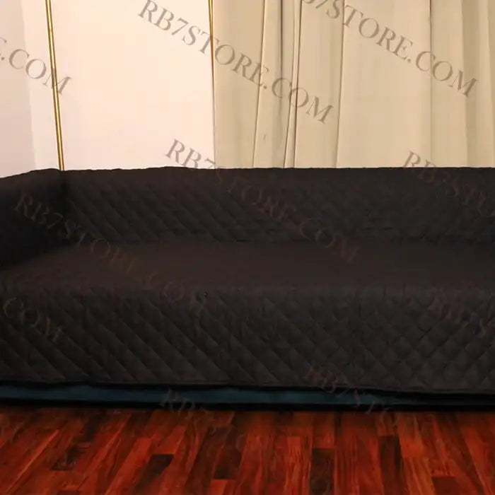 Cotton Quilted Sofa Runner - Coat (Black)