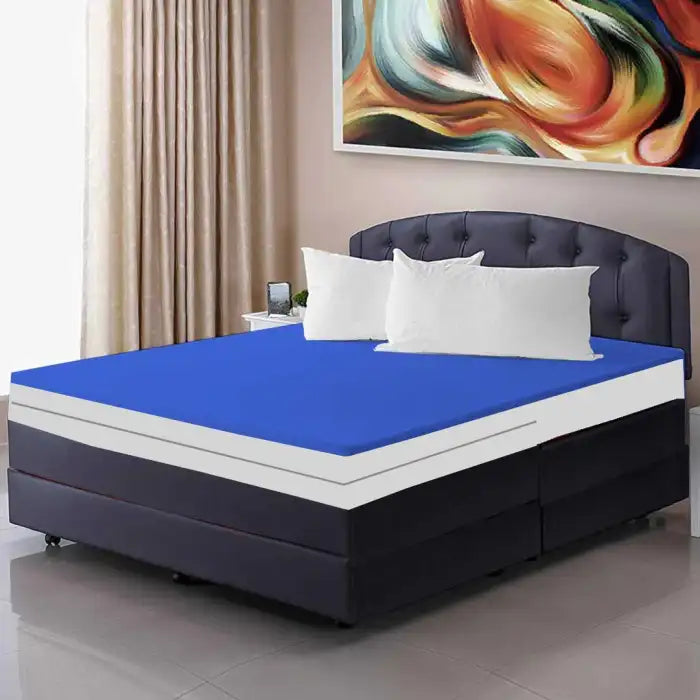 Double Sided Zipper Waterproof Mattress Cover - Blue Mattress