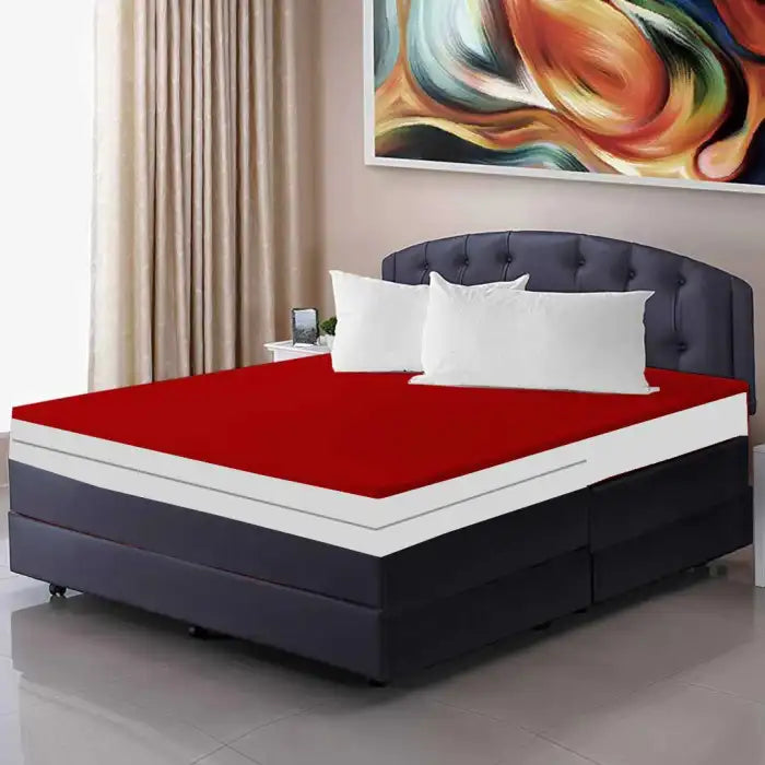 Double Sided Zipper Waterproof Mattress Cover - Maroon Mattress