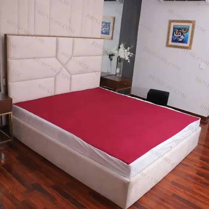 Double Sided Zipper Waterproof Mattress Cover - Maroon Mattress