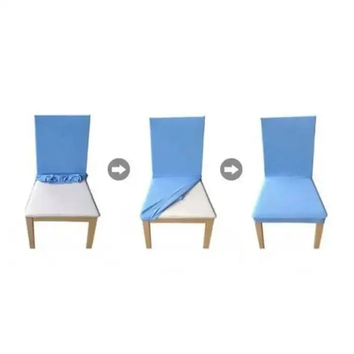 Fitted Style Cotton Jersey Chair Cover Blue