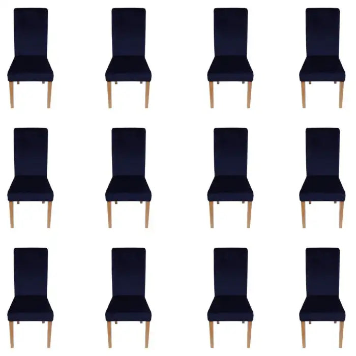 Fitted Style Cotton Jersey Chair Cover Blue Pack Of 12