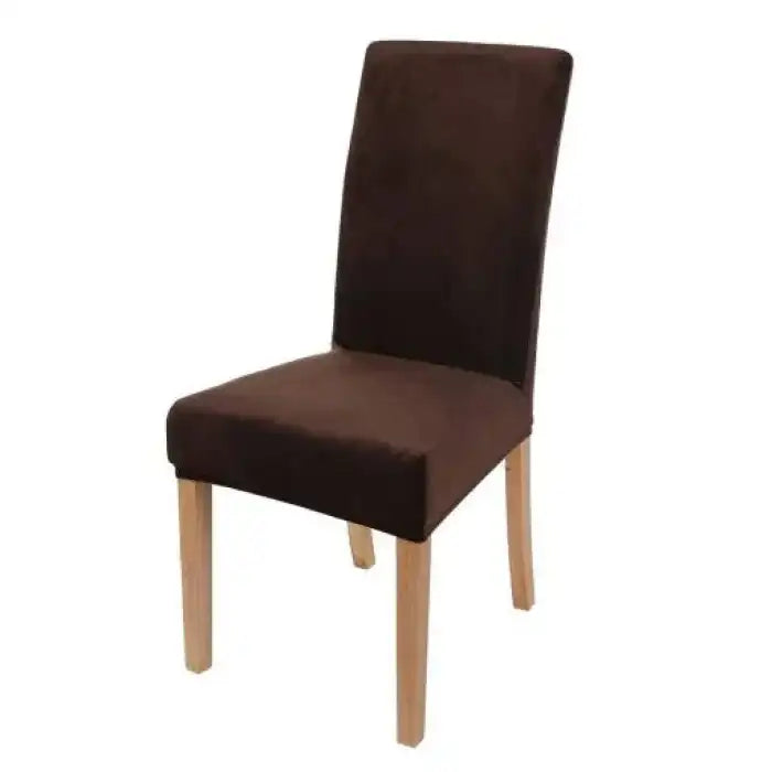 Fitted Style Cotton Jersey Chair Cover Brown