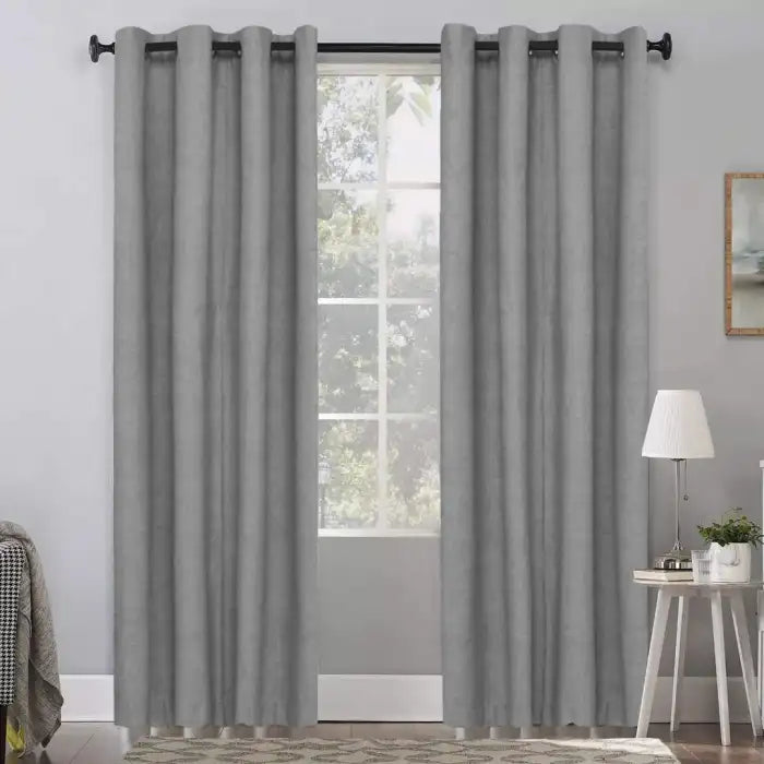 Plain Jacquard Curtains Single