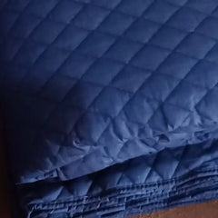 Quilted Cotton L Shap Sofa Cover - Blue