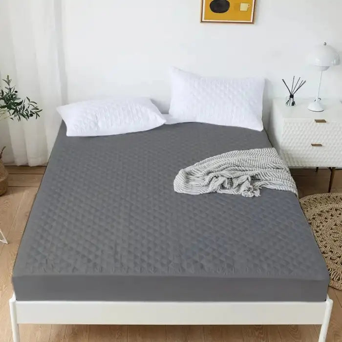 Quilted Waterproof Mattress Cover - Grey