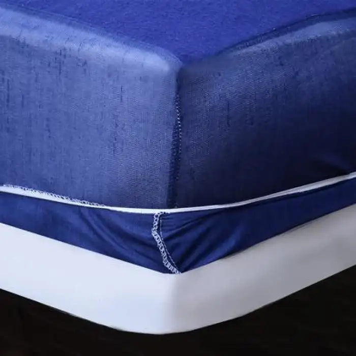 Terry Cotton Waterproof Mattress Protector (Blue)