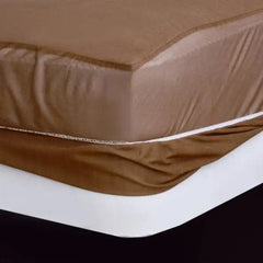 Terry Cotton Waterproof Mattress Protector (Brown)