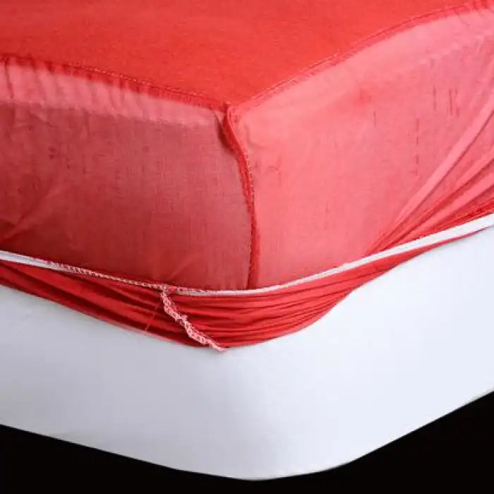 Terry Cotton Waterproof Mattress Protector (Maroon)