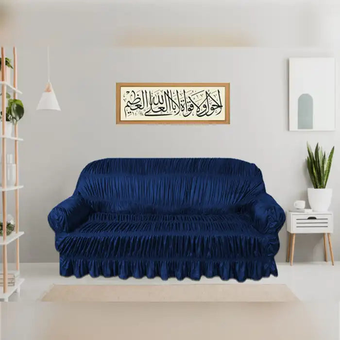 Twill Jersey Sofa Covers - Elastic (Blue)