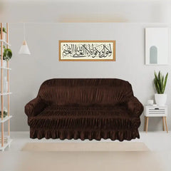 Twill Jersey Sofa Covers - Elastic (Brown)