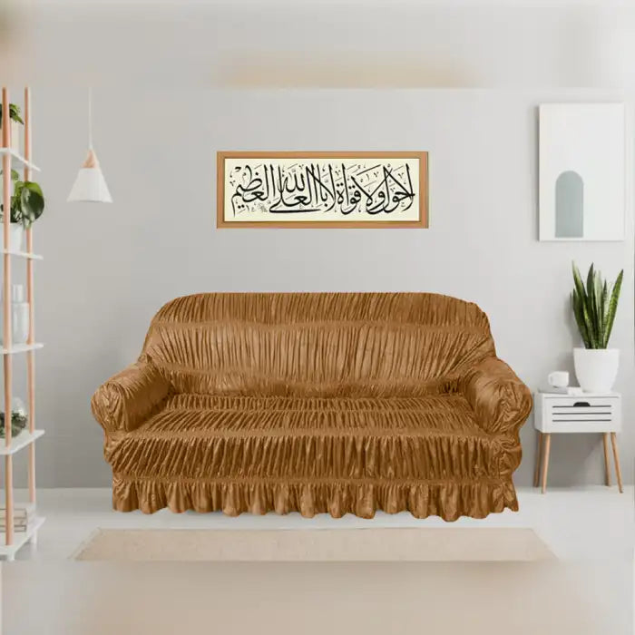 Twill Jersey Sofa Covers - Elastic (Golden)